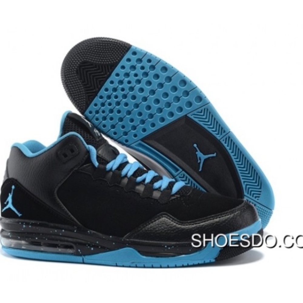 Jordan black blue flight sneakers size 10 used